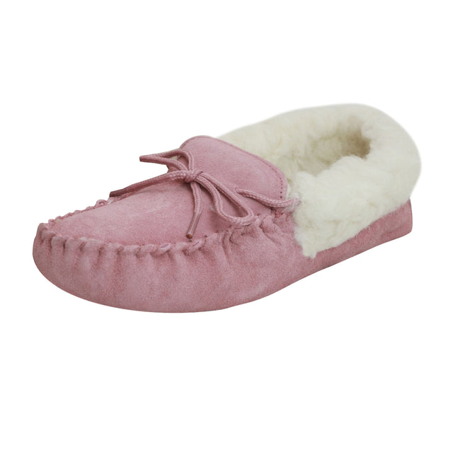 Rosa - Front - Eastern Counties Leather Damenmoccasins mit weicher Sohle
