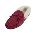 Purpurrot - Front - Eastern Counties Leather Damenmoccasins mit harter Sohle