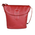 Rot - Front - Eastern Counties Leather Damen Handtasche Demi mit abgerundeter Klappe