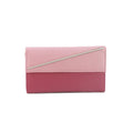 Pink-Blau-Elfenbein - Front - Eastern Counties Leather - "Andria"  Leder Brieftasche Blockfarben