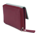 Cranberry-Hellgrau - Lifestyle - Eastern Counties Leather - "Ferne"  Leder Brieftasche Blockfarben für Damen