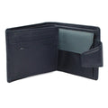 Marineblau-Grau - Side - Eastern Counties Leather - "Max"  Leder Brieftasche Dreifach gefaltet für Herren-Damen Unisex