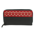 Schwarz-Rot - Front - Eastern Counties Leather - "Rachel"  Leder Brieftasche Laser-geschnitten für Damen
