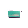 Violett-Jadegrün - Front - Eastern Counties Leather - "Lillian"  Leder Brieftasche Diamant für Damen