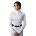 Weiß - Front - Aubrion - Hemd Schlaufe für Krawatte für Damen  Langärmlig