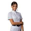 Weiß - Front - Aubrion - Hemd Schlaufe für Krawatte für Damen  kurzärmlig