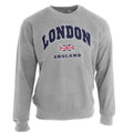 Sportgrau - Front - Unisex Sweatshirt mit Aufschrift London England und Union-Jack-Design