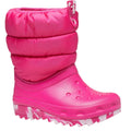 Pink - Front - Crocs - Kinder Stiefel "Classic Neo Puff"