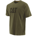 Grün - Front - Caterpillar Herren Kurzarm-T-Shirt mit CAT-Logo