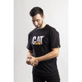 Schwarz - Back - Caterpillar Herren Kurzarm-T-Shirt mit CAT-Logo