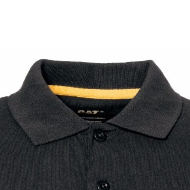 Schwarz - Side - Caterpillar Herren Klassik Kurzarm Polo Shirt