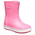 Pink-Weiß - Front - Crocs - Kinder Gummistiefel "Crocband"