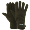 Olive - Front - Floso Herren Thermo Strick-Handschuhe Thinsulate