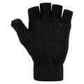 Schwarz - Back - FLOSO Herren Thermo Halbfinger Winter Handschuhe