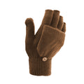 Braun - Back - FLOSO Damen Winter Handschuhe, fingerlos