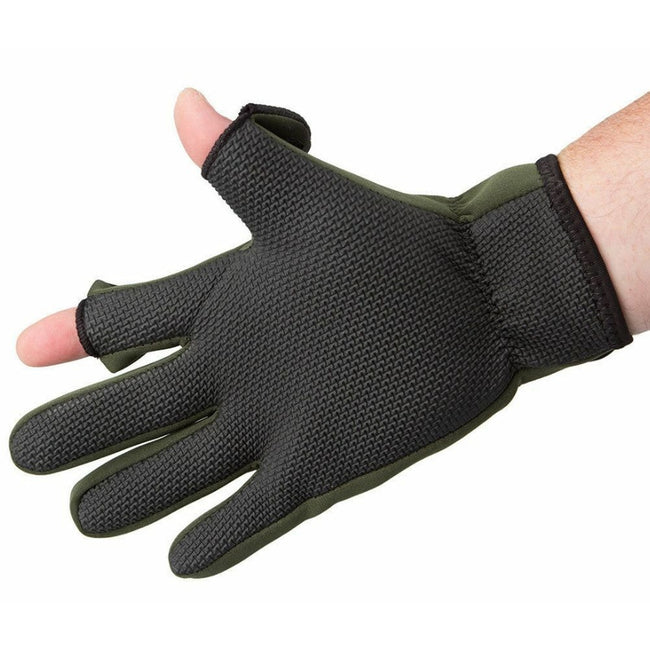 Grün - Side - Floso Herren Angelhandschuhe - Neopren-Handschuhe