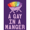 Violett - Side - Grindstore - "A Gay In A Manger" Pullover für Herren - weihnachtliches Design