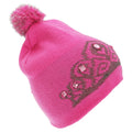 Pink - Front - Floso Damen Strickmütze mit Tiara-Design