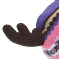 Pink-Violett - Side - FLOSO Kinder Winter Beanie Mütze Moose mit Geweih