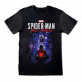 Schwarz - Front - Spider-Man - "Miles Morales" T-Shirt für Herren-Damen Unisex