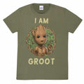 Oliv - Front - I Am Groot - T-Shirt für Herren-Damen Unisex