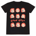 Schwarz - Front - Childs Play - "Expressions Of Chucky" T-Shirt für Herren-Damen Unisex