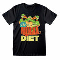 Schwarz - Front - Teenage Mutant Ninja Turtles - "Ninja Diet" T-Shirt für Herren-Damen Unisex