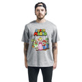 Grau meliert - Back - Super Mario - T-Shirt für Herren-Damen Unisex