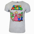 Grau meliert - Front - Super Mario - T-Shirt für Herren-Damen Unisex
