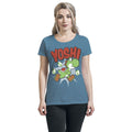 Blau - Back - Super Mario - T-Shirt für Damen