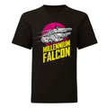 Schwarz - Front - Star Wars Kinder T-Shirt Millennium Falcon