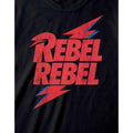 Schwarz - Lifestyle - David Bowie - "Rebel Rebel" T-Shirt für Herren-Damen Unisex