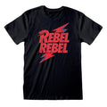 Schwarz - Front - David Bowie - "Rebel Rebel" T-Shirt für Herren-Damen Unisex