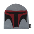 Grau-Schwarz-Rot - Front - Star Wars - Boba Fett-Gesicht - Mütze