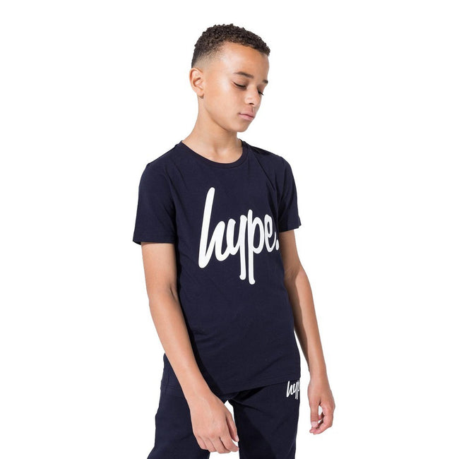 Marineblau - Front - Hype Kinder T-Shirt mit Logo-Aufdruck