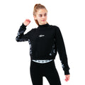 Schwarz - Front - Hype - "Leopard Panel" Kurzes Sweatshirt für Mädchen