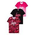 Pink-Schwarz-Weiß - Front - Hype - T-Shirt für Kinder (3er-Pack)