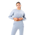 Grau - Front - Hype - Kurzes Sweatshirt mit Kordelzug für Mädchen