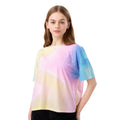 Gelb-Pink-Blau - Front - Hype - "Hippy" T-Shirt Überschnittene Schulter für Mädchen