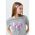 Grau-Pink - Lifestyle - Hype - "Princess" kurzes T-Shirt für Mädchen