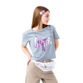 Grau-Pink - Front - Hype - "Princess" kurzes T-Shirt für Mädchen