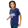 Marineblau-Weiß-Grün - Side - Hype - "Reef Spray" T-Shirt und Shorts für Jungen