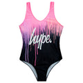 Pink-Schwarz-Weiß - Front - Hype - "Drips" Badeanzug für Mädchen