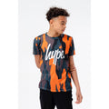 Schwarz-Orange - Back - Hype - "Dripping Camo" T-Shirt für Jungen