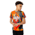 Orange-Grau - Front - Hype - "Finger Paint" T-Shirt für Jungen