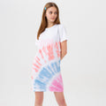 Weiß-Blau-Pink - Back - Hype - T-Shirt-Kleid für Mädchen