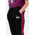 Schwarz-Pink-Violett - Side - Hype - "Neon Cheetah" Jogginghosen für Mädchen