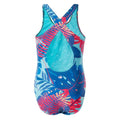 Blau-Curacao Dschungel Grün - Back - Aquawave - "Salava" Badeanzug für Mädchen