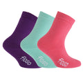 Pink-Lila-Aquamarin - Front - FLOSO Kinder Winter Thermo Socken (3-er Pack)