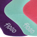 Pink-Lila-Aquamarin - Back - FLOSO Kinder Winter Thermo Socken (3-er Pack)